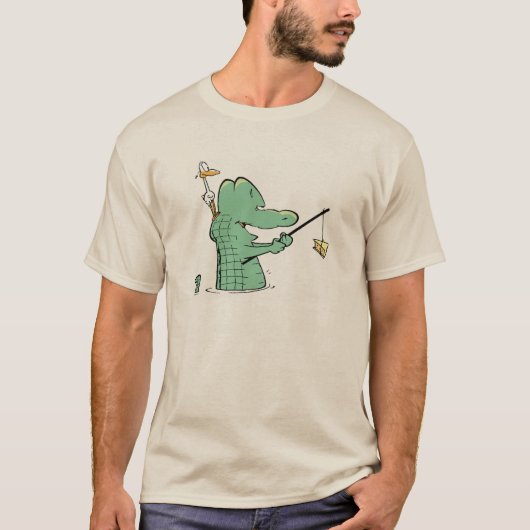 T-shirt Chemise comique de bateau d'air d'alligator (Devant)
