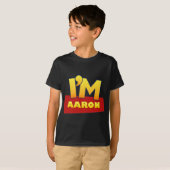 T-shirt chemise comique faite sur commande de logo d'AARON (Devant entier)
