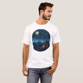 T-shirt Chemise Cozy Night Cabin Under Starry Sky (Devant entier)