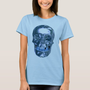 T-shirt Chemise crâne chrome bleu