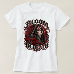 T-shirt Chemise Crâne de Sucre Fleurissant dans la Mort, R
