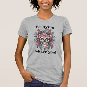 T-shirt Chemise crâne éffrayante Halloween -texte modifiab