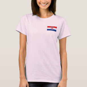 T-shirt Chemise Croatie Drapeau + Carte