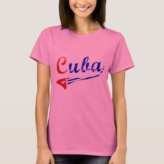 T-shirt Chemise cubaine avec drapeau cubain (Devant)