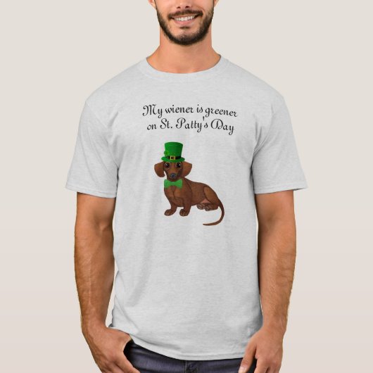 T-shirt Chemise Dachshund pour la Saint Patrick masculine (Devant)