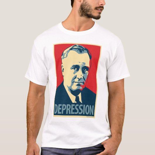 T-shirt Chemise d'affiche de parodie d'Obama : Dépression (Devant)