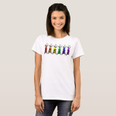 T-shirt Chemise d'ailerons d'arc-en-ciel d'hexagone (Devant entier)