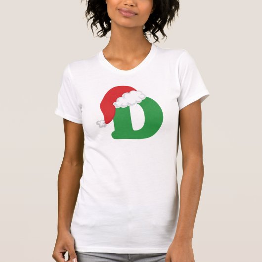 T-shirt Chemise d'alphabet de la lettre D de Noël (Devant)