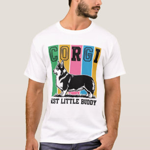 T-shirt Chemise d'amour Corgi Gravure vintage silhouette d