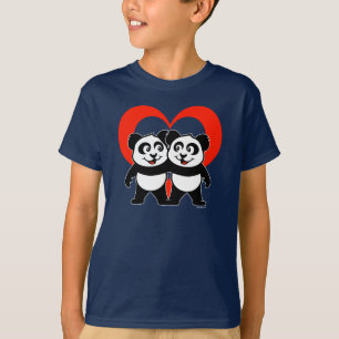 T-shirt Chemise d'amour de panda