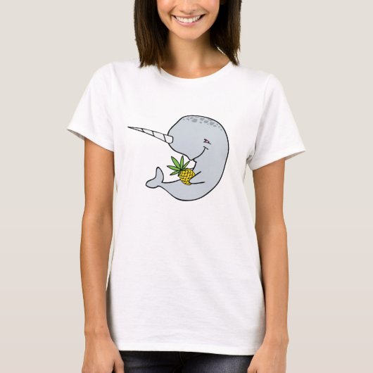 T-shirt Chemise d'ananas de dames Narwhal (Devant)