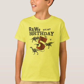 T-shirt Chemise d'anniversaire de dinosaure de Rawr