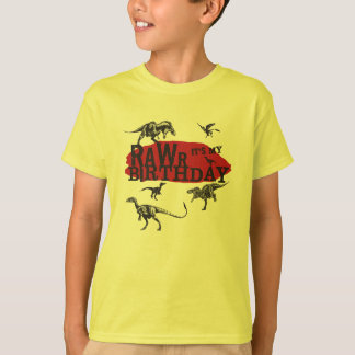 T-shirt Chemise d'anniversaire de dinosaure de Rawr