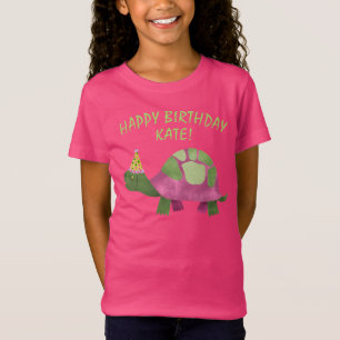 T-Shirt Chemise d'anniversaire de Tortoise rose Annivers