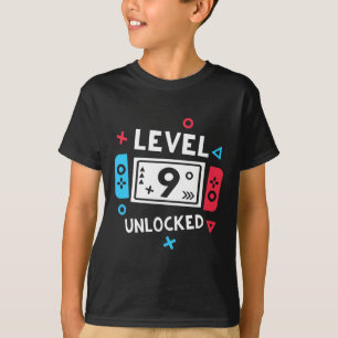 T-shirt Chemise d'anniversaire garçon Niveau 9 débloqué Pa