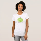 T-shirt Chemise d'Apple de vert de professeur d'éducation (Devant entier)
