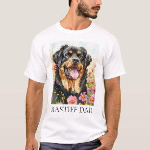 T-shirt Chemise d'aquarelle Tibétaine Mastiff Papa