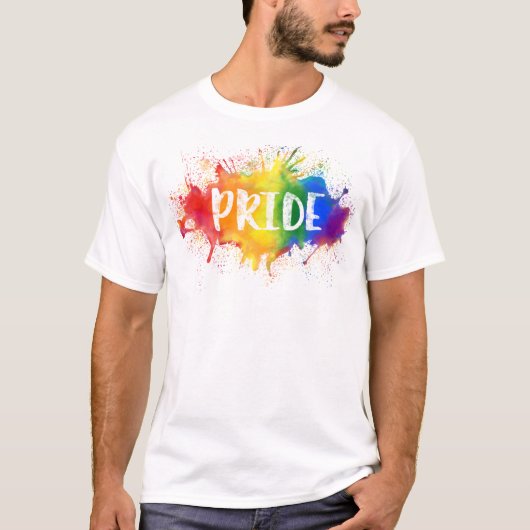 T-shirt Chemise d'arc-en-ciel d'aquarelle d'éclaboussure (Devant)
