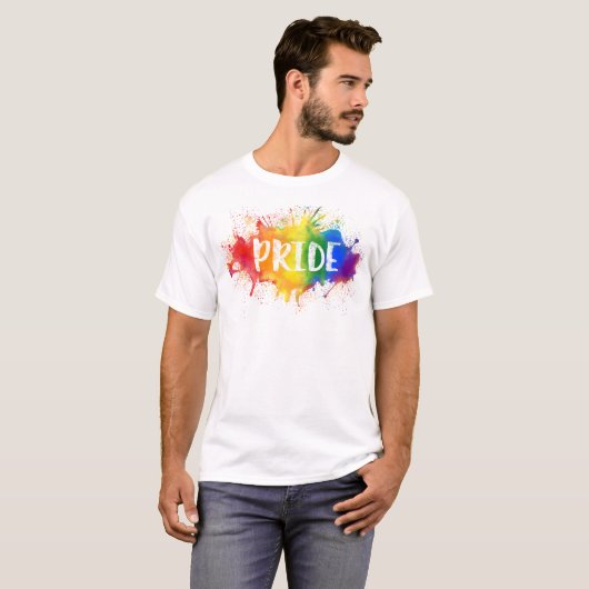 T-shirt Chemise d'arc-en-ciel d'aquarelle d'éclaboussure (Devant entier)