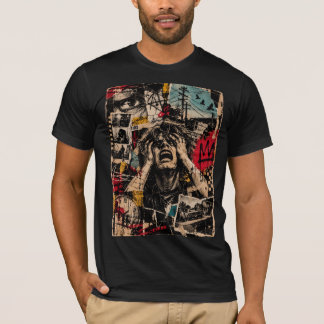 T-shirt Chemise d'art alternative en collage grunge écrasa