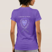 T-shirt Chemise d'art Coeur de ruban de sensibilisation au (Dos)
