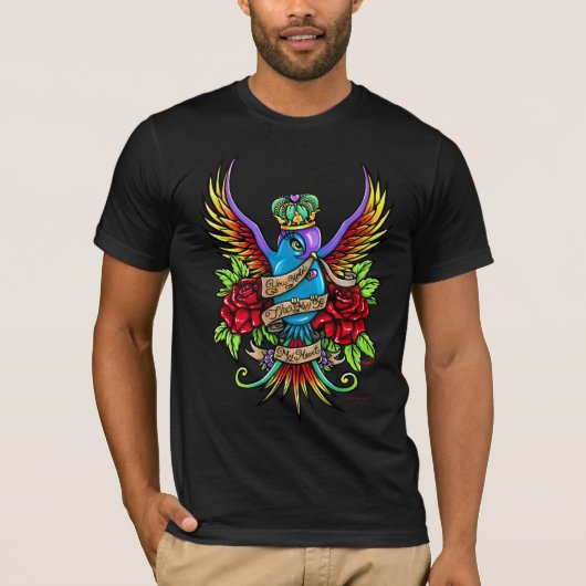 T-shirt Chemise d'art de tatouage d'hirondelle (Devant)