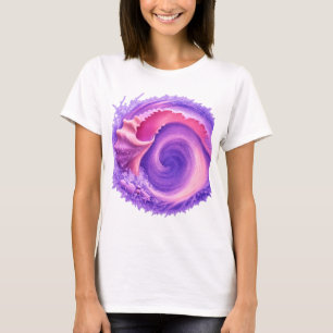 T-shirt Chemise d'art en coquille de tourbillon océan past