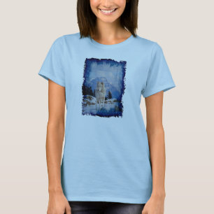 T-shirt Chemise d'art faunique Gray Wolf & Rocky Mountains
