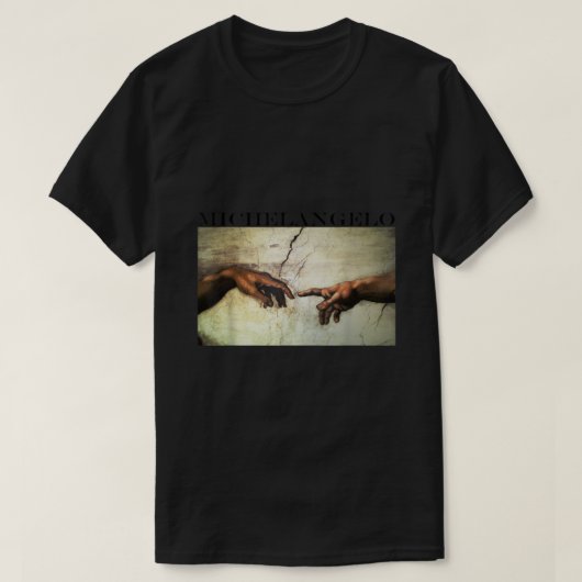 T-shirt Chemise d'art Michelangelo Création d'Adam (Design devant)