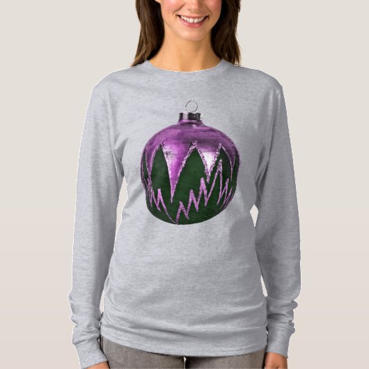 T-shirt Chemise d'art ornementale violette de Noël (Devant)
