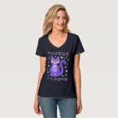 T-shirt Chemise d'astrologie Virgo Zodiac Cat Kitty Stars (Devant entier)