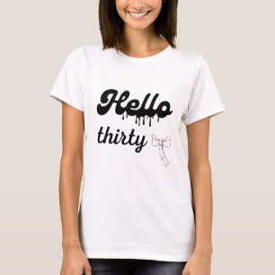 T-shirt Chemise de 30 ans d'anniversaire mignonne avec nœu