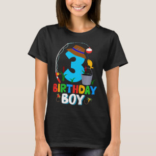 T-shirt Chemise de 3e anniversaire pour garçons pêche pois