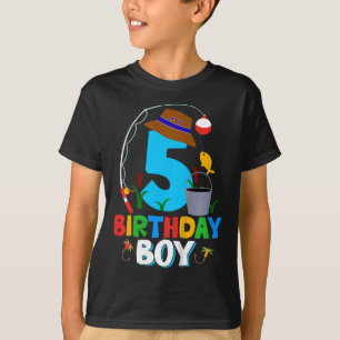 T-shirt Chemise de 5e anniversaire pour garçons pêche