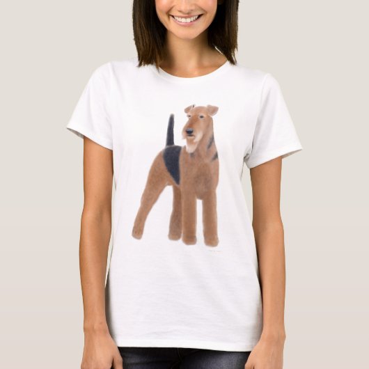 T-shirt Chemise de Babydoll de dames d'Airedale Terrier (Devant)