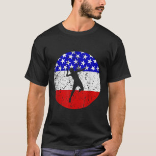 T-shirt Chemise de badminton Drapeau Américain - Joueur de