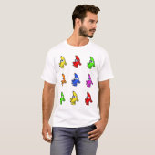 T-shirt Chemise de banane d'arc-en-ciel (Devant entier)