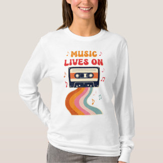 T-shirt Chemise De Bande De Cassette Rétro - La Musique Vi