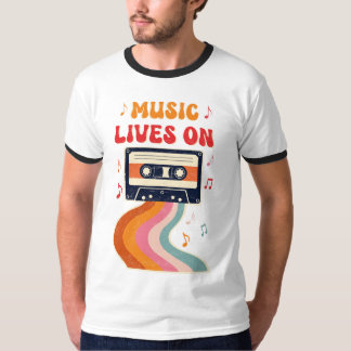 T-shirt Chemise De Bande De Cassette Rétro - La Musique Vi