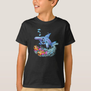 T-shirt Chemise de bande dessinée de requin de