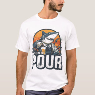 T-shirt Chemise de barman requin né pour verser