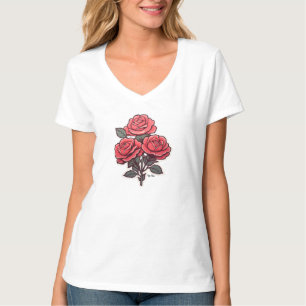 T-shirt Chemise de base à encolure en V pour femmes