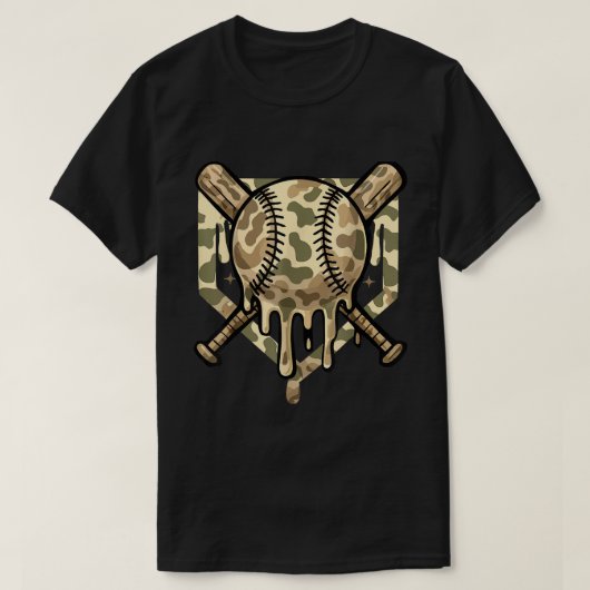 T-shirt Chemise de baseball Camo pour les garçons et les j (Design devant)