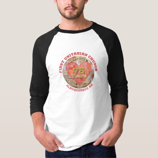 T-shirt Chemise de baseball du 75e anniversaire (Devant)