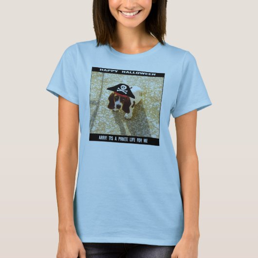 T-shirt Chemise de Basset Hound de pirate (Devant)