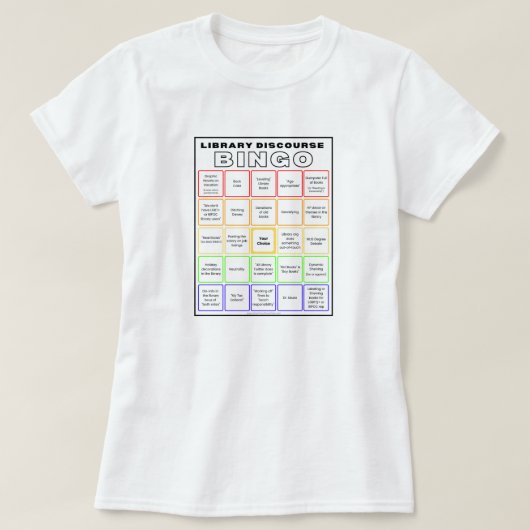T-shirt Chemise de bingo du discours de bibliothèque (Design devant)