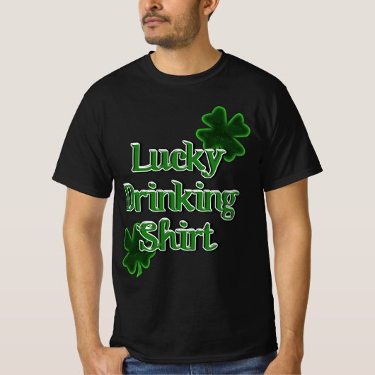 T-shirt Chemise de boisson chanceuse - Saint-Patrick (Devant)