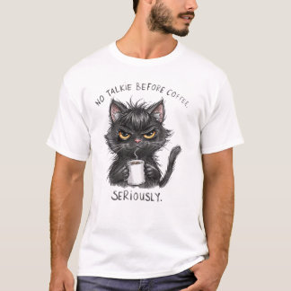 T-shirt Chemise de café de chat drôle | Pas de parlote ava