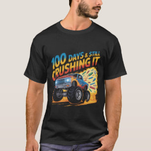 T-shirt Chemise de camion monstre de 100 jours d'école écr