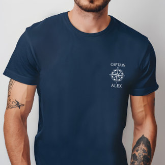 T-shirt Chemise de capitaine personnalisée avec compas nau